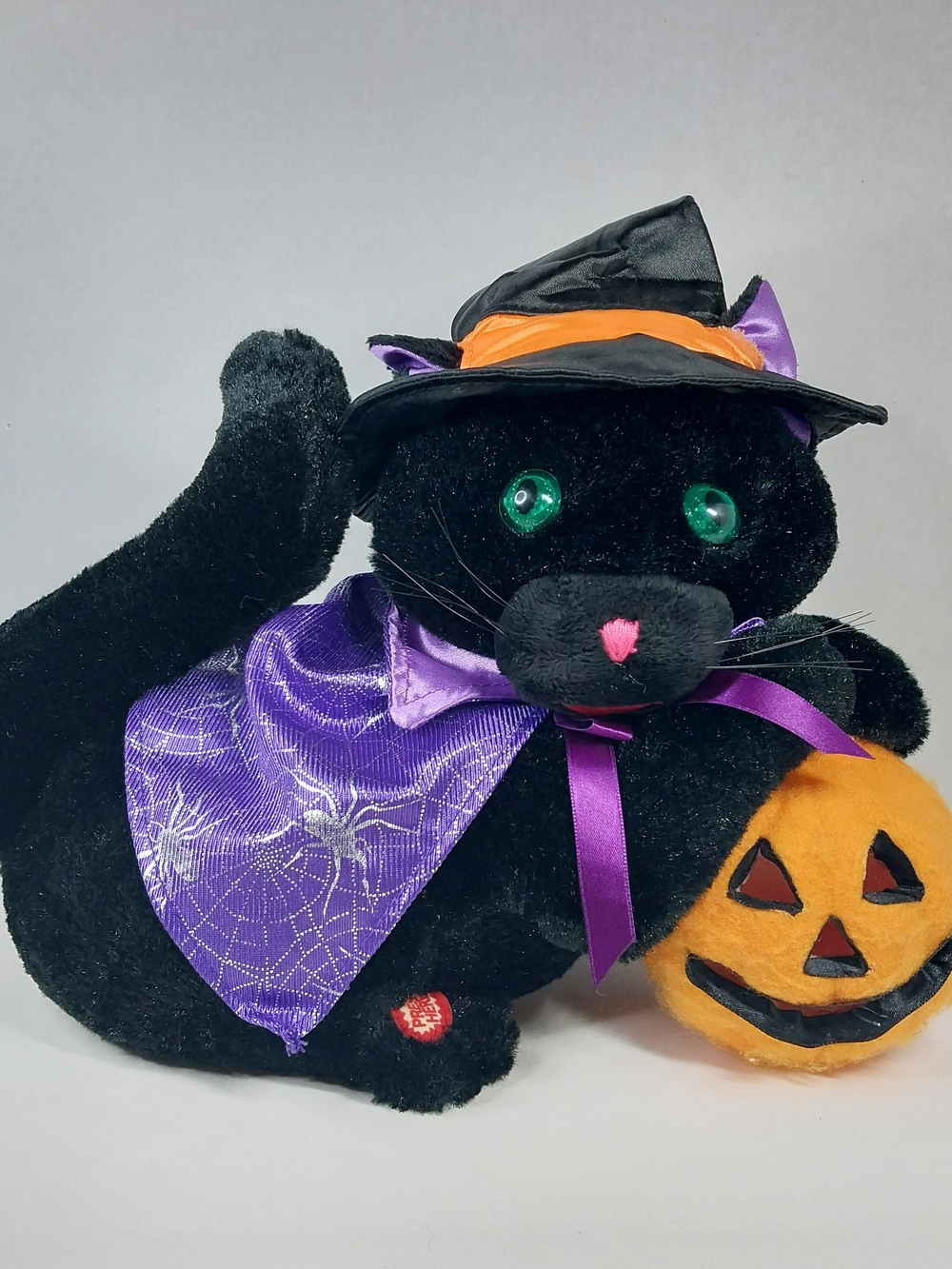 Vintage Avon Halloween Black Cat Animated Singing Plush. Plays Black Magic Woman